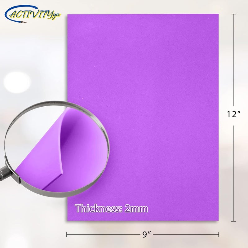 ACTIVITYYA Purple EVA Foam Sheets, 9 x 12 Inch, 2mm Thick Handicraft Foam Paper for Arts and Crafts, by - 10 Sheets - Image 2